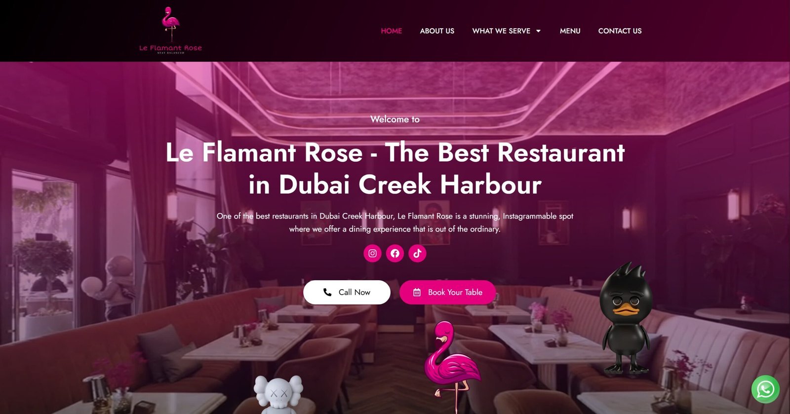 Web design portfolio - Le Flamant Rose Dubai